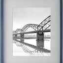 Mikasa Navy MDF Portrait Frame 16x20 with Removable Mat for 11x14 Photo - Elegant Picture Frame with Dual Display Options, Sawtooth Hangers, Beveled Mat, Sophisticated Home Dcor, 16x20 Matted 11x14