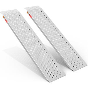 VNN Aluminum Shed Ramp 2PC, 4' Long Loading Ramp for Riding Mower, Lightweight Sturdy Anti-Slip Ramps with Punch Plate Surface, 880 lbs Capacity for Lawn Mower, ATV,Motorcycle- 8" Wide, 4' Long (4FT (Usable Height11.8"-13.5"))