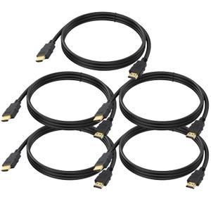 4K HDMI Cable 3 FT 1-Pack, 3FT HDMI Cord 4K@60Hz, Shielded HDMI Cord Support HDCP 2.2, HDR, 3D, eARC, ARC & CL3 Rated | for TV, Laptop, Monitor, PS5, PS4, Xbox One, Fire TV, Soundbar, Roku & More (Black)