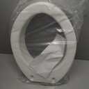 HealthSmart Enhanced Comfort 5" Raised (Round) Toilet Seat Risers for Seniors 5 Slip Resistant Pads FSA/HSA Eligible Padded Toilet Seat Elevation 15.7 x 15.2 x 6.1