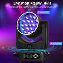BETOPPER Moving Head Light,19x15W RGBW with Light Strip Effect Moving Head Stage Spotlight,Lightweight Disco DJLight for Party Wedding Club Bars Show1