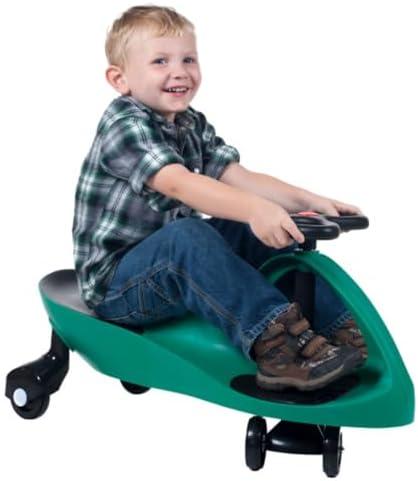 Wiggle Car Ride On Toy - No Batteries, Gears or Pedals - Twist, Swivel, Go - Outdoor Ride Ons for Kids 3 Years and Up by Lil' Rider (Green)