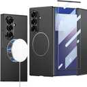 Magnetic for Samsung Galaxy Z Trifold Case with Built-in Screen Protector, [Compatible with Wireless Charging] Hard PC Slim Shockproof Phone Cover for Samsung Galaxy Z Trifold (Black)