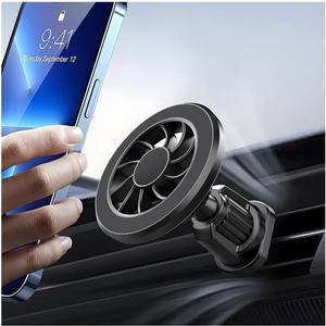 Mandark Magnetic Car Phone Holder, 360 Rotation Vehicle Air Vent Smartphone Mount, Hands Free Automotive Cellphone Cradle Accessories with Hook Clip, Universal for SUVs, Sedans, Trucks (Black)