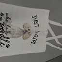 IDUXIY Just a Girl Who Loves Poodle Dog Canvas Tote Bag for Books, Travel & Daily Use, Magnetic Buckle, 16x14 Inch(033)