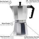 Primula Classic Stovetop Espresso and Coffee Maker, Moka Pot for Italian and Cuban Caf Brewing, Greca Coffee Maker, Cafeteras, 9 Espresso Cups, Silver