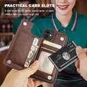 ONETOP for iPhone 11 Wallet Case with Card Holder, 360 Rotation Ring Kickstand RFID Blocking PU Leather Double Magnetic Clasp Shockproof Cover for Women and Girls 6.1 Inch (Brown)