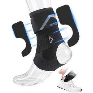 Ankle Brace for Women Men with 2 Stabilizing Pads | Adjustable Ankle Support for Sprained Ankle, Breathable Easy to wear, Ankle Stabilizer for Sports, Running, Sprain, Injury, M