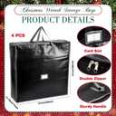 SATINIOR 4 Pack Christmas Wreath Storage Container Card Slot Durable Handles and Double Zipper Storage Container Large Square Gift Bag Organizer for Holiday Xmas Garland Decoration (Pe,24 Inches)