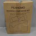 MUXHOMO 7 Pieces Full Comforter Set, Soft Bed in a Bag Full Size, All Season Bedding Set with Comforter, Flat Sheet, Fitted Sheet, Pillowcases & Shams, Ivory (Full(82"x86"))