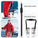 2pcs Ski Carrier Strap with Hook, Adjustable Anti-Slip Snowboard Shoulder Sling Hands-Free Carrier Strap Skate Leash Gear Accessory for Snowboard Pole Boot Men Women Gift
