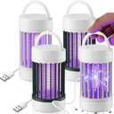 4 Pcs Bug Zapper Indoor USB Powered Mosquito Killer Lamp with 365nm UV Light, Portable Fruit Fly Gnat Trap for Home Bedroom Kitchen Office Gnats Moths