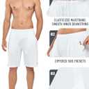 NORTHYARD Men's 10" Athletic Basketball Shorts with Zipper Pockets Quick Dry Lightweight Running Workout Gym Tennis Shorts (White, XL)