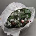 9FT Flocked Prelit Garland with Dual Color LED Lights and Timer by Remote Control and Batteries Operated, Home Mantle Stairs Railing Fireplace Outdoor Indoor Wall