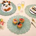 MCEAST 300 Pack Round Sage Green Paper Doilies 13.5 Inches Lace Paper Place Mats Rustic Scallop Doily Disposable Table Pads for Food Cakes Crafts Party Weddings Tableware Decor