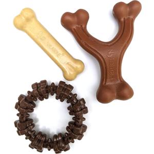 Nylabone Power Chew Customer Favorites Bundle, Tough Dog Toys for Aggressive Chewers, Christmas Dog Toy & Thanksgiving Dog Toys, Small Dogs - Up to 25 lbs (3 Pack)