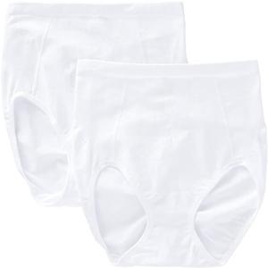 Bali Women's Ultra-Firm Control Shapewear Brief, Seamless Shaping Underwear, 2-Pack (X-Large, White Garment/White Garment)
