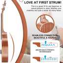 Ranch 26" Tenor Ukulele Sapele Wood Instrument with Tuner - Natural | Sapele wood body with natural finish delivers rich, deep resonance. Wider fret spacing supports advanced playing