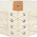Wedtrend Women's Braided Elastic Wide Belt Vintage Stretchy Waist Belt for Dresses WTBT002BeigeS