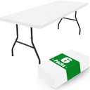 Moosfor Spandex 6 Foot Rectangle Table Cloth 6 Pack, Elastic Fitted Tablecloths for Picnic, Stretch Washable Patio Table Cover for Outdoor, Camping, Banquet and Parties (White, 30"x72")