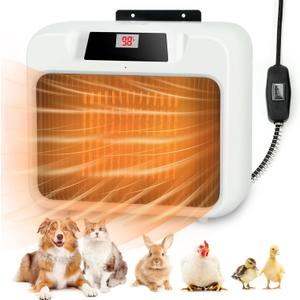 YUEPET Dog House Heater with Thermostat,300/600W Dog House Heaters Outdoor with 5.2FT Anti Bite Cord,Waterproof Over-heat & Tip-over Protection Wall Mount Heater for Outside Dogs Kennel