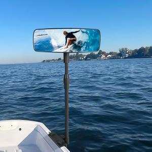 Marine Boat Rearview Mirror, 360 Adjustable Boat Mirror with Telescoping Pole, Heavy Duty Clamp, Compatible with Ski Boats, Water Sports, and Marine Use, Extra Large 3.7" x 11" Wide Angle Marine Boat Rearview Mirror, 360 Adjustable Boat Mirror with Telescoping Pole, Heavy Duty Clamp, Compatible with Ski Boats, Water Sports, and Marine Use, Extra Large 3.7" x 11" Wide Angle
