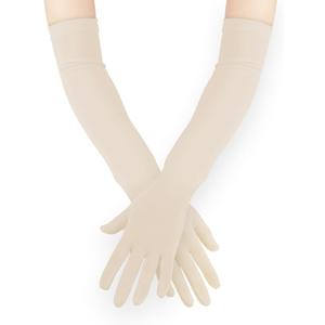 Comfecto UV Protection Gloves Sun Driving Glove Touchsreen Long Arm Sun Block for Outdoor Sports Summer Supplies (Broken White)
