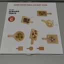 Mini Cutting Board, Charcuterie Boards Set, 6 PCS Bamboo Cheese Board Set, 6inch Cheese Serving Trays Platter Small Wood Cutting Board Fruit Trays for Serving Party, House Wedding Gifts (Light)