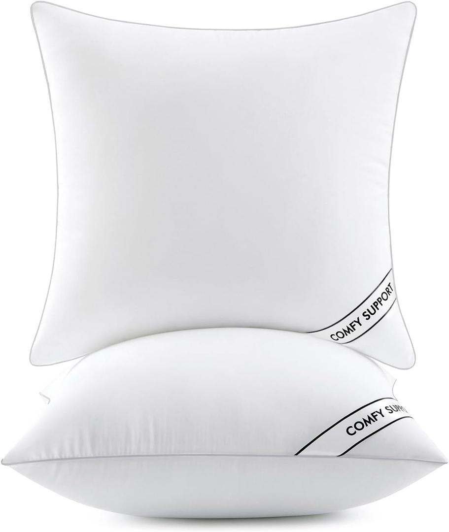 MIULEE 16x16 Inch Pillows Inserts, Pack of 2 Down Alternative Virgin Filling Comfy Support Throw Pillows for Sofa Couch Bed