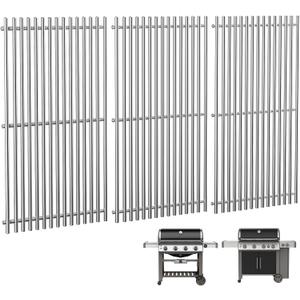 QuliMetal 66089 Grill Grates for Weber Genesis 2 E-410/E-415/E-435, Grill Parts for Weber GS4 Genesis II/LX E-440 Series Gas Grills, 18.7" Stainless Steel Replacements for Weber 66089 66097