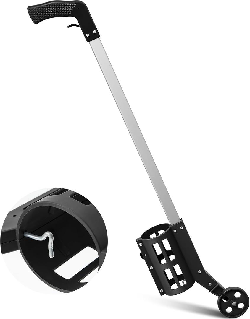 Zonon 1 Pcs Industrial Wheeled Marking Wand for Line Paint Stripe Ground Marking Spray Paint Wand for Survey Painting Spray Stick Line Applicator, Side Push (Black,Side-push), 1 Count