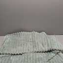 NTBAY Plush Flannel Oversized Baby Blanket, 50X60 Inches Soft and Warm Toddler Blanket with Striped Texture Nursery Bed Blanket for Stroller, Crib, Travel, Baby Gift, 50"x60", Mint