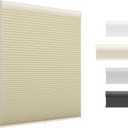 UNISHADES Blackout Cordless Cellular Shades, Honeycomb Blinds for Indoor Windows, for Window Size 19" Wx 36" H White