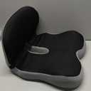 Ergonomic Memory Foam Reenly Back and Seat Cushion & Non-Slip Base with Adjustable Straps for Office Seat Cushion and Car Cushion,Removable Washable Cover- Breathable Mesh