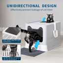 Medario Cat Litter Box with Litter Mat and Scoop, Large Covered Litter Box with Lid, Enclosed Kitty Box, Front Entry Top Exit, Odor Control, Easy to Clean (Grey)