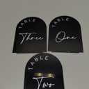 Black Arch Wedding Table Numbers with Stands 1-30, 5x7 Inch Black Acrylic Arch Sign with Holder, Arched Acrylic Table Numbers for Wedding Reception (1-30, 5"x7")