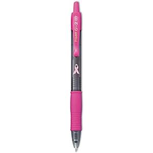 PILOT G2 Premium Pink Ribbon Retractable Gel Roller Ball Pen, Fine Point, Black Ink, 10-Pack (31332)