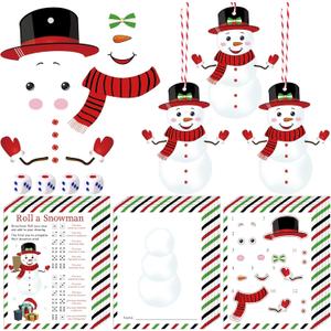 Roll a Snowman Game Dice Christmas Party Games Draw a Snowman White Elephant Gift Exchange for Adults Christmas Party Activity Winter Holiday Family Game