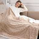 Electric Blanket Twin Heated Blanket 62''X84'' with 5 Heating Levels & 10 Hours Auto Off, ETL& FCC Certification Dual Sherpa Twin Heating Blanket Washable for Home/Office/Bed, Great Gift(Beige)