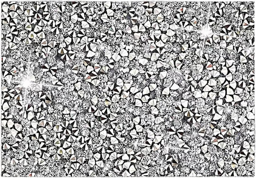 Silver Diamond Rhinestone Encrusted Square Placemats - Set of 2