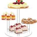 Acrylic Cupcake Stand, 4 Tier Round Cake Stand, 12 in Cake Stand for Dessert Table, Clear Cake and Cupcake Stand Combo, Tiered Serving Trays for Home Decor Wedding Birthday Party