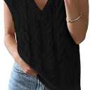 BTFBM Sweater Vest Women Oversized V Neck Cable Knit Casual Pullover Sweaters Fall Outfits 2025 Sleeveless Tops (S)