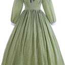 CosplayDiy Women's Civil War Dress Victorian Dickens Costume1860s Civil War Ball Gown Southern Belle Costume (Medium, Green)