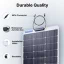 100W 12V Flexible Solar Panel 9BB Monocrystalline Cell 12 Volt Semi-Flexible for Marine RV Trailer Boat Cabin Van Car Uneven Surfaces 12V Battery Charge