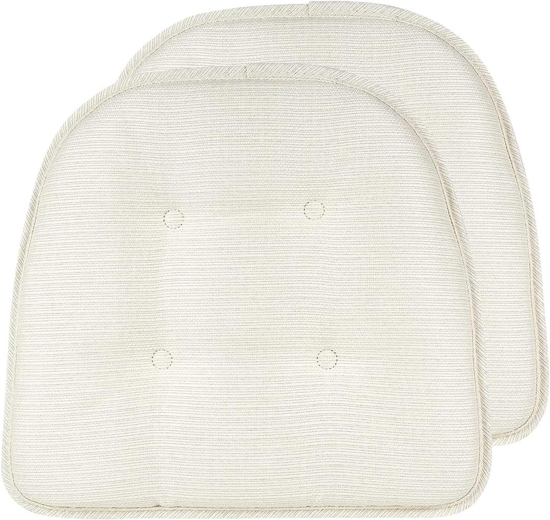 Non-Slip Chair Cushions, Assembled in USA, U-Shaped Skid-Proof Seat Pads for Dining Room, Kitchen, Office, 15"x16"