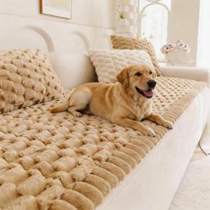 Pet Couch Cover for Dogs Washable Pet-Friendly Dog Sofa Protector for Furniture Boho Pets Mat for Couches and Sofas (27.6x70.9, Khaki Brown)
