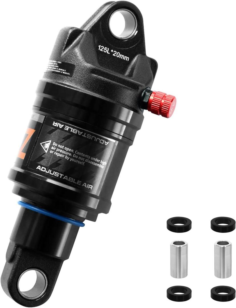 Bike Rear Shock, Air Pressure Shock Absorbers, 125/150/165/190/210mm, 20/30/35/50/60mm Travel, Hydraulic Rear Suspension Shock for Mtb/e-bike (125 * 20mm)
