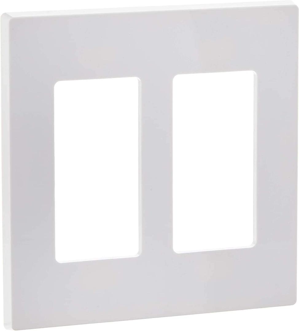 Leviton 80309-SW 2-Gang Decora Plus Wallplate Screwless Snap-On Mount, White, 20-Pack