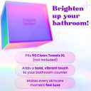 CLEAN SKIN CLUB Prism Box for Clean Towels XL Acrylic Bathroom Storage Organizer, Holds 50 Disposable Face Towels, Dust-Proof Countertop Container with Lid for Skincare & Vanity Organization
