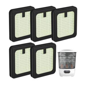 Dryer Advanced HEPA Filter Replacement for Baby Brezza Baby Bottle Washer, Sterilizer and Dryer Advanced Air Filter Parts(Not for Pro), 5 Pack